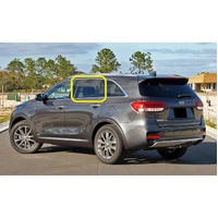 KIA SORENTO UM - 6/2015 to 7/2020 - 5DR WAGON - PASSENGERS - LEFT SIDE REAR DOOR GLASS - WITH FITTINGS - PRIVACY TINTED - NEW