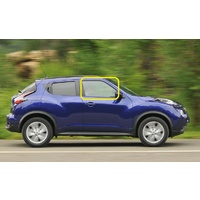 NISSAN JUKE F15 - 10/2013 to 12/2019 - 5DR SUV - DRIVERS - RIGHT SIDE FRONT DOOR GLASS (WITH FITTINGS) - GREEN  - NEW