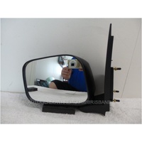 NISSAN NAVARA D40 - UTE 8/2008>3/2015 - PASSENGER - LEFT SIDE MIRROR - BLACK - MANUAL - COMPLETE