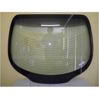 HYUNDAI SX SX/FX/SFX - 7/1996 to 2/2002 - 2DR COUPE -  REAR WINDSCREEN GLASS - 2 HOLES - WITH BRAKE LIGHTS - GREEN