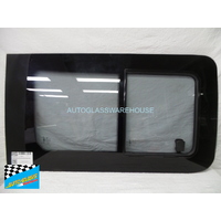 FIAT SCUDO - 4/2008 to 10/2015 - VAN - DRIVERS - RIGHT SIDE FRONT BONDED SLIDING WINDOW GLASS - OPENING SIZE 24CM X 38CM