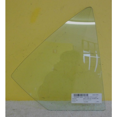 suitable for TOYOTA PRIUS NHW11R - 10/2001 to 9/2003 - 4DR HYBRID SEDAN - RIGHT SIDE REAR QUARTER GLASS - NEW