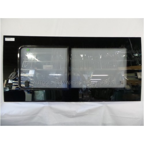 FIAT DUCATO - 2/2007 TO CURRENT - XLWB/LWB/MWB VAN - LEFT SIDE FRONT BONDED SLIDING WINDOW GLASS  (GLASS IN GLASS FRAME) - 1400 X 665 - NEW