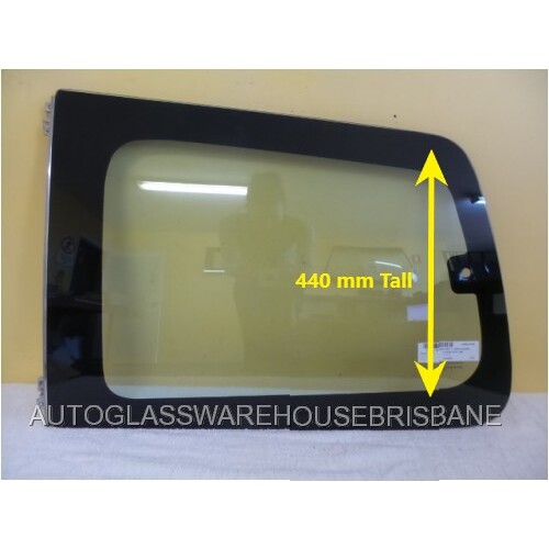 MITSUBISHI PAJERO NS/NT/NW/NX - 11/2006 to CURRENT - 5DR WAGON - PASSENGER - LEFT SIDE CARGO GLASS - (BACK EDGE 440 MM TALL) - NEW