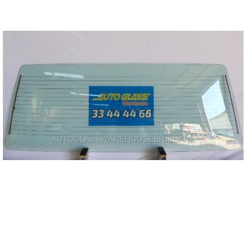 suitable for TOYOTA COASTER HZB50 - 6/1993 to CURRENT - 22 SEATER BUS - REAR WINDSCREEN GLASS - NEW - HEATED 1 PIECE - 1737mm X 637mm - Brisbane Stock
