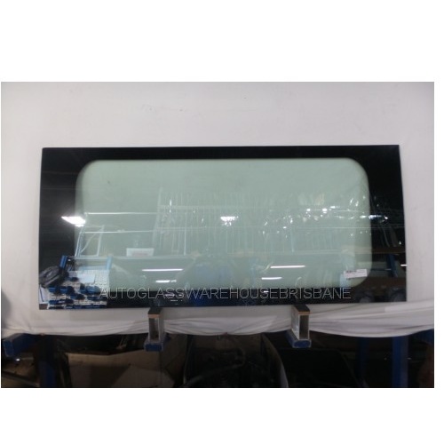 FORD TRANSIT VH/VJ/VM - 11/2000 TO 9/2014 - MWB/LWB/JUMBO VAN - PASSENGERS - LEFT SIDE FIXED BONDED FRONT WINDOW GLASS -1427 x 625- GREEN - NEW