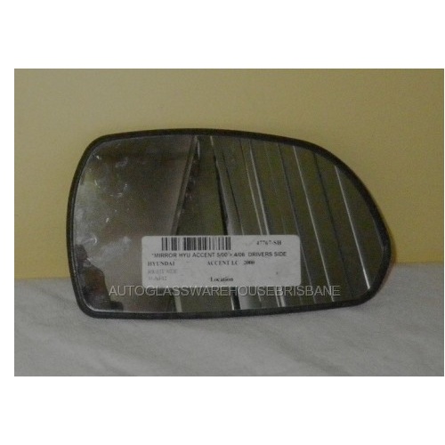 HYUNDAI ACCENT LC - 5/2000 to 4/2006 - 3/5DR HATCH - RIGHT SIDE MIRROR - WITH BACKING PLATE - 178mm WIDE - (Second-hand)