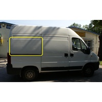 FIAT DUCATO - 2/2002 to 2/2007 - MWB VAN - DRIVERS - RIGHT SIDE REAR BONDED FIXED WINDOW GLASS - GREY - 1385 X  740 - NEW