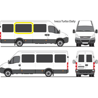 IVECO DAILY 3/2002 to 3/2015 - MWB/LWB VAN - RIGHT AND LEFT SIDE MIDDLE BONDED FIXED WINDOWS - GREY - NEW