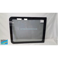 IVECO DAILY 3/2002 to 3/2015 - MWB VAN - LEFT AND RIGHT SIDE REAR BONDED FIXED WINDOW GLASS - GREY (845 X 770) - NEW
