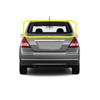 NISSAN TIIDA C11 - 2/2006 TO 12/2013 - 4DR SEDAN - REAR WINDSCREEN GLASS - HEATED - NO WIPER HOLE - NEW