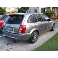 MAZDA 323 BJ ASTINA - 9/1998 to 12/2003 - 5DR HATCH - DRIVER - RIGHT SIDE REAR DOOR GLASS - (Second-hand)