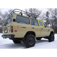 suitable for TOYOTA LANDCRUISER 60 SERIES - 8/1980 to 5/1990 - WAGON - DRIVERS - RIGHT SIDE FRONT DOOR GLASS - 1/4 TYPE - GREEN - NEW