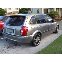 MAZDA 323 BJ ASTINA - 9/1998 to 12/2003 - 5DR HATCH - RIGHT SIDE REAR OPERA GLASS - ENCAPSULATED - (Second-hand)