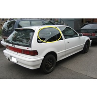 HONDA CIVIC ED - 11/1987 to 10/1991 - 3DR HATCH - DRIVERS - RIGHT SIDE REAR FLIPPER GLASS - ENCAP MOULD - (Second-hand)