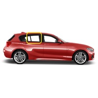 BMW 1 SERIES E87 - 9/2004 to 9/2011 - 5DR HATCH - DRIVERS - RIGHT SIDE REAR DOOR GLASS - 1 HOLE - GREEN - NEW