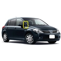 NISSAN TIIDA C11 - 2/2006 TO 12/2013 - 4DR SEDAN/5DR HATCH - DRIVERS - RIGHT SIDE FRONT QUARTER GLASS - BLACK MOULD - (Second-hand)