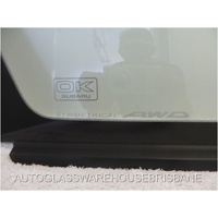 SUBARU LIBERTY/OUTBACK 4TH GEN - 9/2003 to 8/2009 - 4DR WAGON - PASSENGERS - LEFT SIDE REAR CARGO GLASS - ENCAPSULATED - (Second-hand)