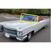 CHEVROLET IMPALA - 1/1963 to 1/1964 - 2DR CONVERTIBLE/HARDTOP - FRONT WINDSCREEN GLASS - RUBBER FIT - 1626 X 673 - NEW