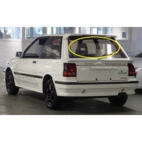 suitable for TOYOTA STARLET EP71 IMPORT - 10/1984 to 1989 - 3DR HATCH - REAR WINDSCREEN GLASS - 513h X 1152w - (Second-hand)