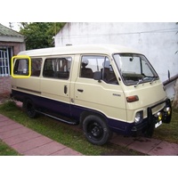 FORD ECONOVAN E2200 - 1979 MODEL - VAN - DRIVERS - RIGHT SIDE REAR SLIDING FIXED GLASS (REAR PIECE) - 528w X 453h - (Second-hand)