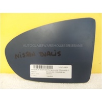 NISSAN DUALIS J10 - 5 SEATER - 10/2007 to - 6/2014 - 4DR WAGON - DRIVERS - RIGHT SIDE MIRROR GLASS - FLAT GLASS ONLY - 195W X 138 H - NEW