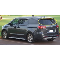 KIA CARNIVAL YP - 12/2014 TO 12/2020 - VAN - REAR WINDSCREEN GLASS - HEATED,1 HOLE - GREEN (SCRATCHED)