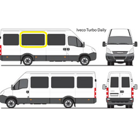 IVECO DAILY - 3/2002 to 3/2015 - LWB VAN - LEFT/RIGHT SIDE MIDDLE BONDED FIXED WINDOW GLASS-1585 X 765 - NEW