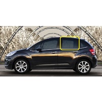 CITROEN C3 - 11/2010 to 12/2016 - 5DR HATCH - LEFT SIDE REAR DOOR GLASS (2 HOLES) - GREEN - NEW