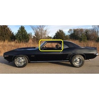 CHEVROLET CAMARO - 1968 to 1969 - 2DR COUPE - PASSENGERS - LEFT SIDE FRONT DOOR GLASS - GREEN - MADE-TO-ORDER - NEW