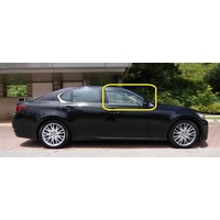 suitable for LEXUS GS200T-GS250-GS300H-GS350-GS450H - 4/2012 ONWARDS - 4DR SEDAN - RIGHT SIDE FRONT DOOR GLASS - WITH FITTINGS (ORIGINAL) - NEW