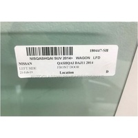 NISSAN QASHQAI DAJ11 - 6/2014 to 9/2022 - 4DR WAGON - LEFT SIDE FRONT DOOR GLASS - (SECOND-HAND)