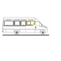 IVECO DAILY - 5/2015 to CURRENT - VAN - DRIVERS - RIGHT SIDE FRONT FIXED BONDED WINDOW GLASS - 1306 X 770 - GREY - NEW