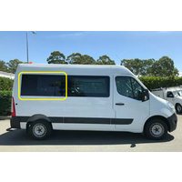 RENAULT MASTER X62 - 9/2011 to CURRENT - MWB VAN - RIGHT SIDE REAR FIXED GLASS (NO RIGHT SLIDING DOOR) - BONDED - NEW