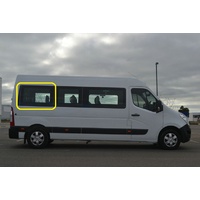 RENAULT MASTER X62 - 9/2011 to CURRENT - LWB/X-LWB VAN - DRIVERS - RIGHT SIDE REAR FIXED GLASS - BONDED - BEHIND MIDDLE WINDOW - 1080 x 685 - NEW