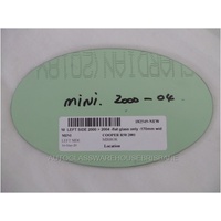 MINI COOPER R50 - 2002 TO 2004 - 3DR HATCH - PASSENGERS - LEFT SIDE MIRROR - FLAT GLASS ONLY - 170MM WIDE X 100MM - NEW