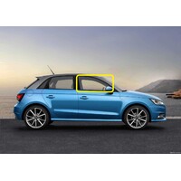 AUDI A1 8X - 6/2012 to 5/2019 - 5DR HATCH - DRIVERS - RIGHT SIDE FRONT DOOR GLASS - SOLAR GLASS, 2 HOLES - GREEN - NEW
