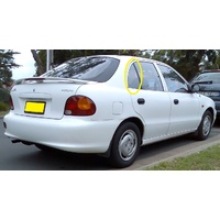 HYUNDAI EXCEL X3 - 9/1994 to 4/2000 - SEDAN/HATCH - DRIVERS - RIGHT SIDE REAR QUARTER GLASS - CLEAR - LIMITED STOCKS - NEW