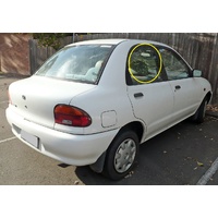 MAZDA 121 DB10 - 12/1990 to 12/1997 - 4DR SEDAN - DRIVERS - RIGHT SIDE REAR DOOR GLASS - (BUBBLE) - 715MM X 525MM - NEW 