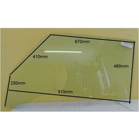 FORD ECONOVAN JH SERIES 3 - 10/1999 to 12/2005 - MWB/LWB VAN - PASSENGER - LEFT SIDE FRONT DOOR GLASS - 2 HOLES - GREEN - NEW