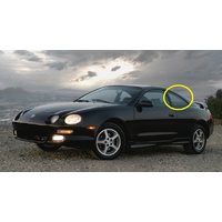 suitable for TOYOTA CELICA ST200, ST202, ST204 - 2/1994 to 1/1999 - 2DR LIFTBACK - PASSENGERS - LEFT SIDE OPERA GLASS - ENCAPSULATED - (SECOND-HAND)