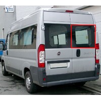 FIAT DUCATO - 2/2007 to CURRENT - MWB/LWB/XLWB VAN - RIGHT SIDE REAR BARN DOOR GLASS - HEATED (270º OPENING WITH CUT OUT FOR HINGE) - NEW