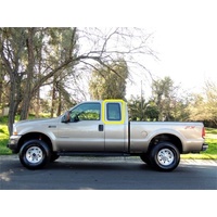 FORD F250, F350 - 8/2001 to 12/2006 - 2DR XTRA CAB - PASSENGERS - LEFT SIDE REAR CARGO GLASS  - 3 HOLES - GREEN - NEW
