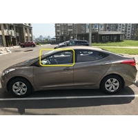 HYUNDAI ELANTRA MD - 6/2011 to 12/2015 - 4DR SEDAN - PASSENGER - LEFT SIDE FRONT DOOR GLASS - (FOR 1 LUGG AND 1 CLAMP MODELS) - GLASS ONLY - NEW
