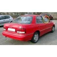 HYUNDAI LANTRA J1 - 7/1993 to 8/1995 - 4DR SEDAN - DRIVERS - RIGHT SIDE FRONT DOOR GLASS - 2 HOLES - 851MM X 502MM - NEW