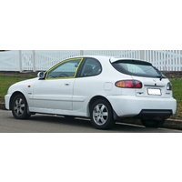 DAEWOO LANOS SE - 8/1997 to 1/2004 - 3DR HATCH - PASSENGER - LEFT SIDE FRONT DOOR GLASS (2 HOLES)  - NEW