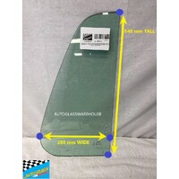 NISSAN UD - 10/1995 to 7/2011 - CK/CW/MK/PK/MK5 SERIES - TRUCK - PASSENGERS - LEFT SIDE FRONT QUARTER GLASS - GREEN - 2 HOLE - 540mm X 280mm - NEW