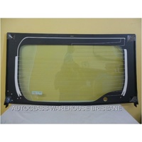 suitable for TOYOTA PRIUS ZVW30R - 7/2009 to 12/2015 - 5DR HATCH - REAR WINDSCREEN GLASS - UPPER PIECE TAILGATE, HEATED, WIPER HOLE, NO ENCAPSULATION