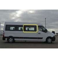 RENAULT MASTER X62 - 9/2011 to CURRENT - MWB/LWB VAN - RIGHT SIDE FRONT FIXED WINDOW GLASS - BONDED - GREY (NOT SLIDING DOOR) - NEW