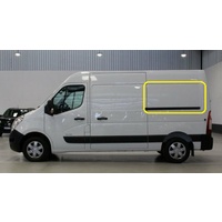 RENAULT MASTER X62 - 9/2011 to CURRENT - MWB VAN - LEFT SIDE REAR FIXED GLASS (BEHIND SLIDING DOOR) - BONDED - NEW